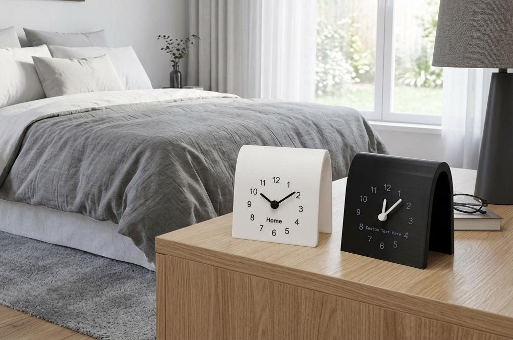 Personalized Desk Clock, Custom Text Clock, Modern Silent Table Clock, Custom Name Clock, Office Desk Decor, Unique Gift, Raised Text
