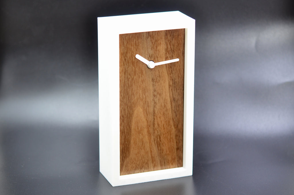 Handmade Walnut Wood Desk Clock – Modern Personalized Table Clock