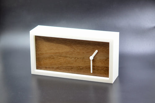 Handmade Walnut Wood Desk Clock – Modern Personalized Table Clock