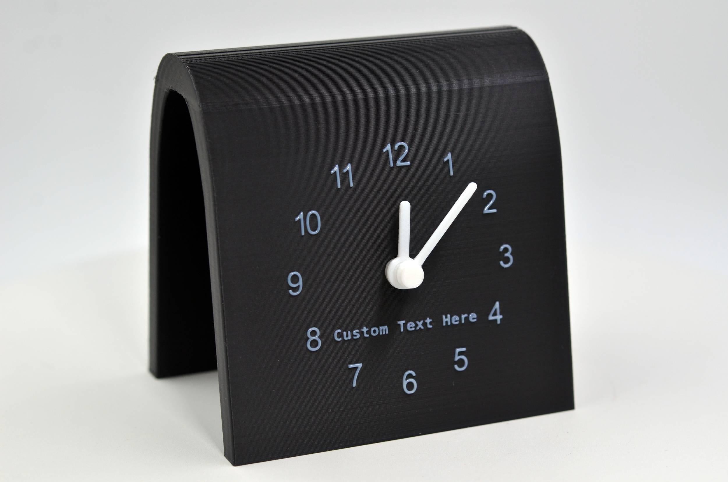 Personalized Desk Clock, Custom Text Clock, Modern Silent Table Clock, Custom Name Clock, Office Desk Decor, Unique Gift, Raised Text