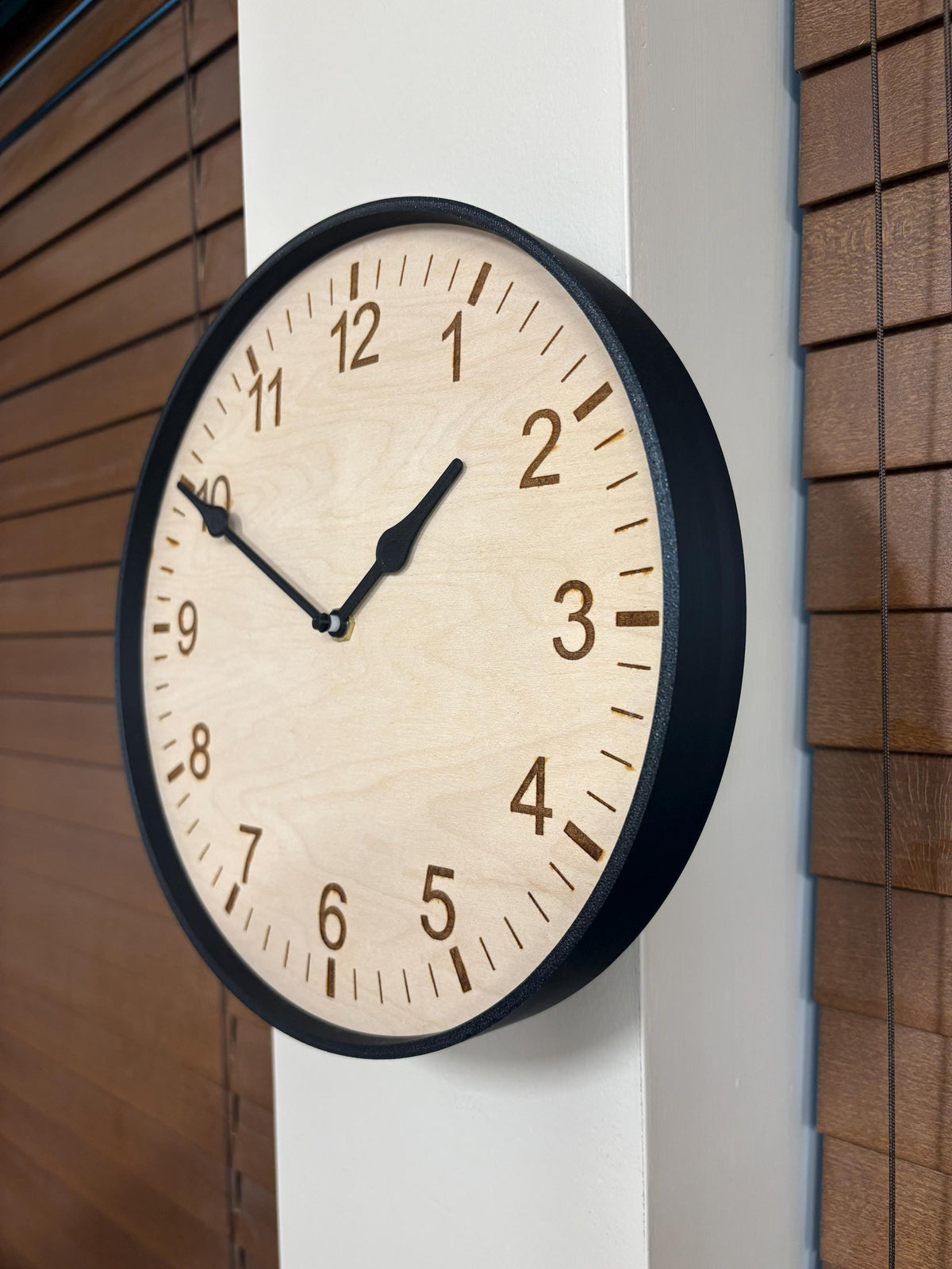 Custom Wood Wall Clock, Personalized Text Engraved, Silent Non-Ticking Minimalist Clock, Modern Wooden Decor, Custom Gift, size 8 to 11 Inch