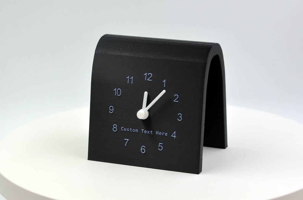 Personalized Desk Clock, Custom Text Clock, Modern Silent Table Clock, Custom Name Clock, Office Desk Decor, Unique Gift, Raised Text