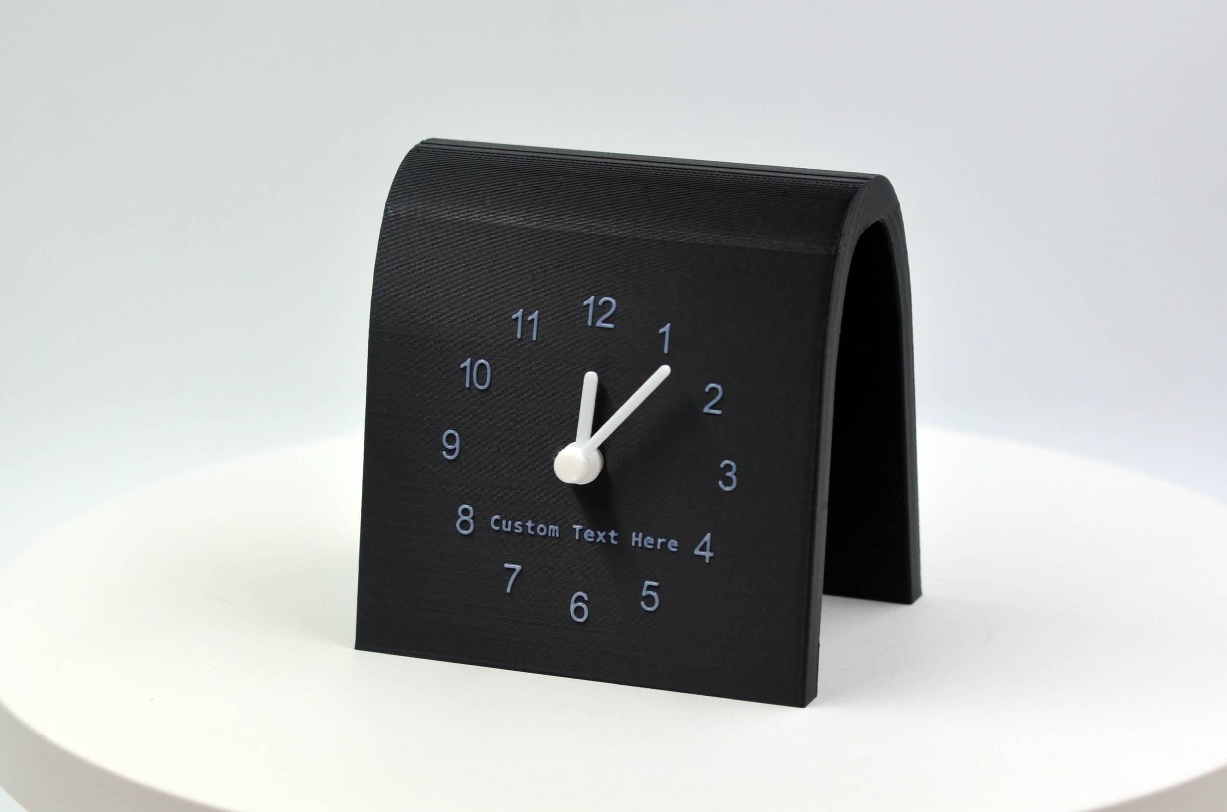 Personalized Desk Clock, Custom Text Clock, Modern Silent Table Clock, Custom Name Clock, Office Desk Decor, Unique Gift, Raised Text