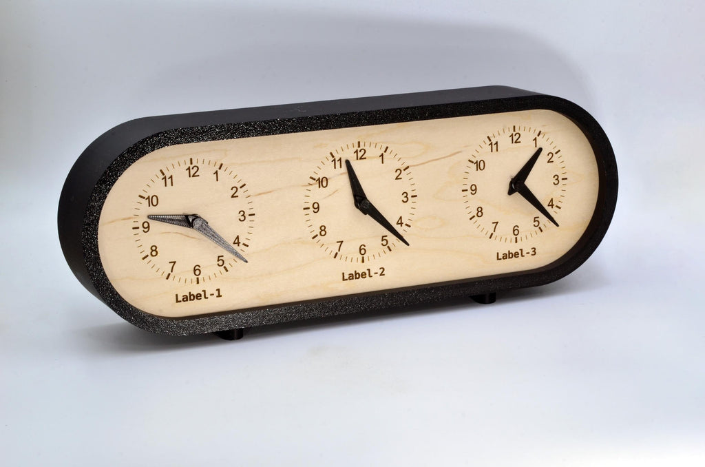 Personalized Triple Time Zone Clock Custom Made World 3 Timezone Desktop Table Minimalist Modern Desk Clock Handmade Clock Minimalist Design