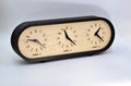 Personalized Triple Time Zone Clock Custom Made World 3 Timezone Desktop Table Minimalist Modern Desk Clock Handmade Clock Minimalist Design