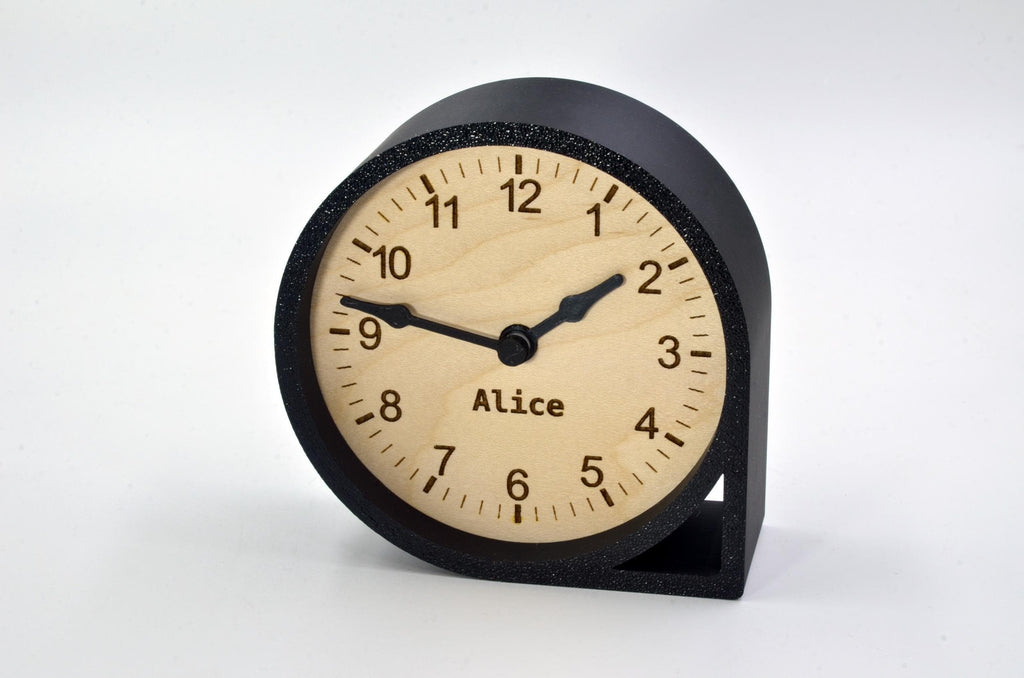 Custom Multi-Timezone Clocks Set – Handmade Minimalist Design Maple Wood Desk Clocks with Modern Rounded Triangular Frames in Various Colors