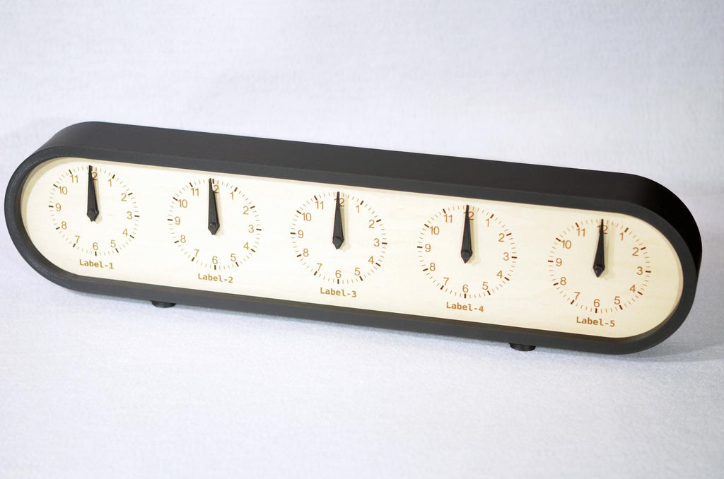 Personalized Quintuple Time Zone Clock Custom Made World 5 Timezone Desktop Table Minimalist Modern Desk Clock Handmade Plexiglass Face