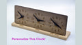 Personalized Three Time Zone Clock Custom Made World 3 Timezone Desktop Table World Clock Walnut Wood