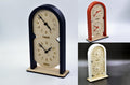 Personalized two time zone dome-shaped maple wood desk clock