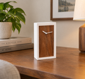 Handmade Walnut Wood Desk Clock – Modern Personalized Table Clock