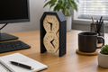Personalized Two Time Zone Clock Custom Made World 2 Timezone Desktop Table World Clock Pentagonal top Shaped silent Clock