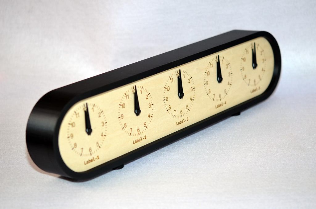 Personalized Quintuple Time Zone Clock Custom Made World 5 Timezone Desktop Table Minimalist Modern Desk Clock Handmade Plexiglass Face