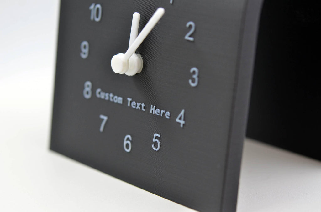 Personalized Desk Clock, Custom Text Clock, Modern Silent Table Clock, Custom Name Clock, Office Desk Decor, Unique Gift, Raised Text