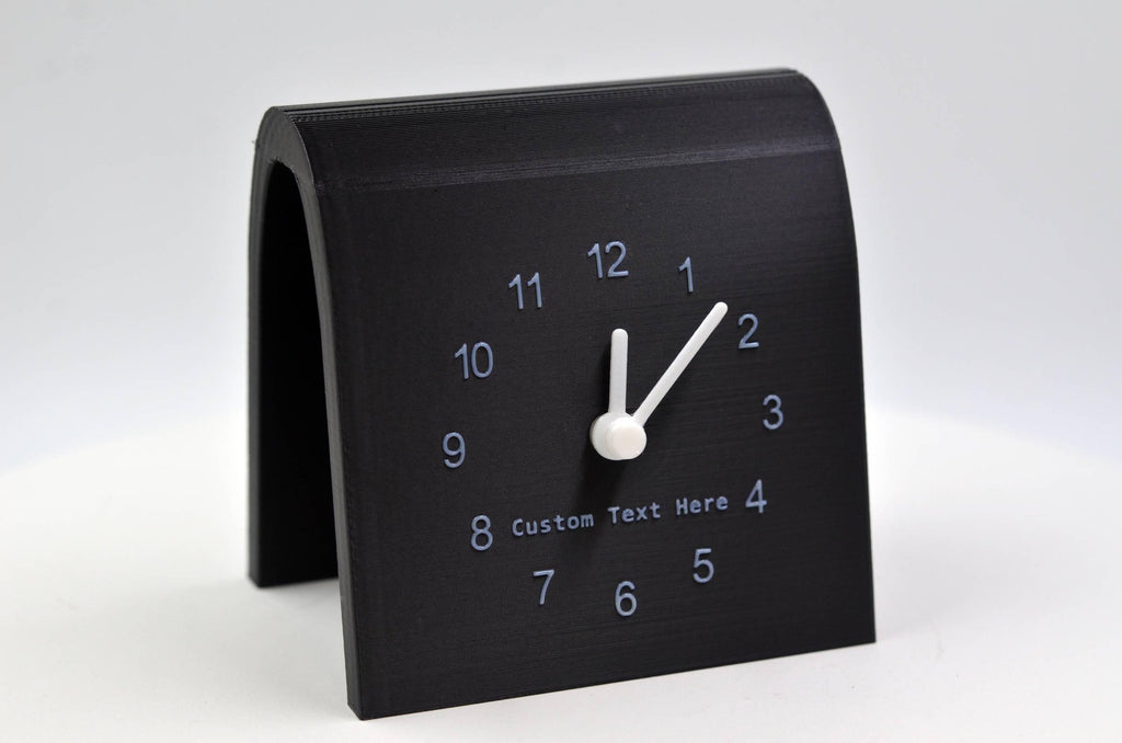 Personalized Desk Clock, Custom Text Clock, Modern Silent Table Clock, Custom Name Clock, Office Desk Decor, Unique Gift, Raised Text