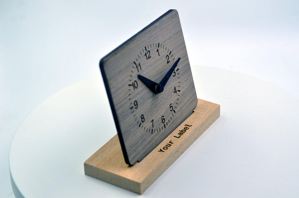 Personalized Clock Custom Made Desktop Table Silent Clock Walnut Wood